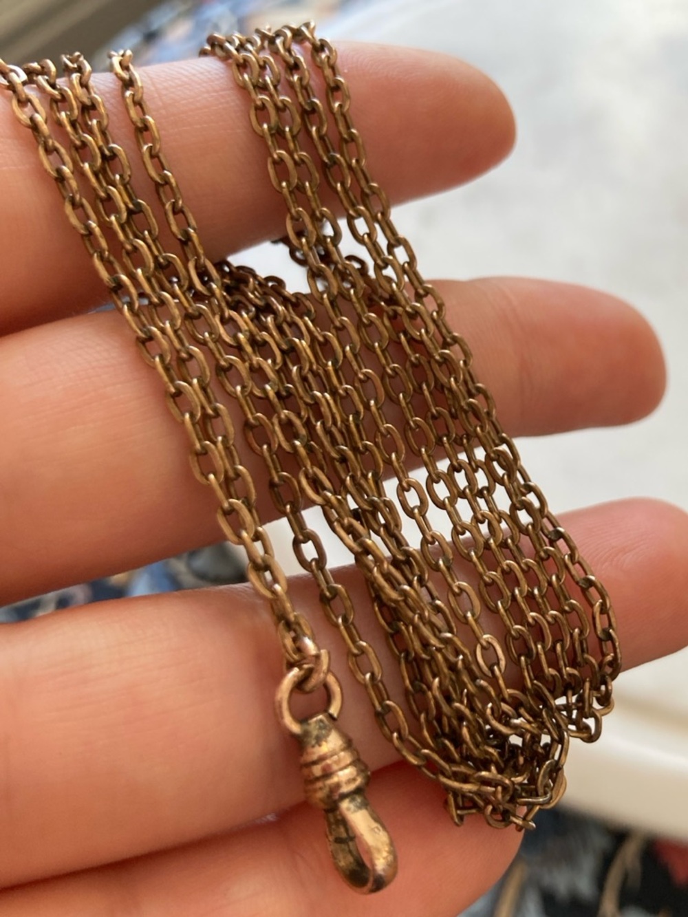 Antique Victorian Gold-Filled Watch Chain Necklace